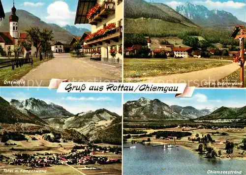 AK / Ansichtskarte Rottau Chiemgau Ortsmotiv Chiemsee Gedererwand Kampenwand Chiemgauer Alpen Kat. Grassau