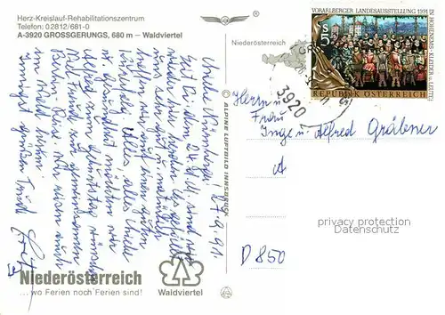 AK / Ansichtskarte Gross Gerungs Rehabilitationszentrum Fliegeraufnahme Kat. Gross Gerungs