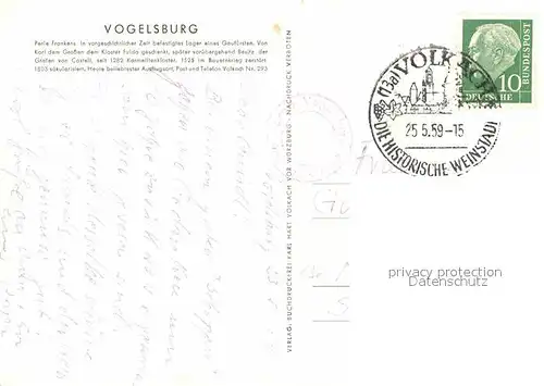 AK / Ansichtskarte Volkach Vogelsburg Mainschleife Steigerwald aus der Vogelperspektive Geschichte Kat. Volkach Main