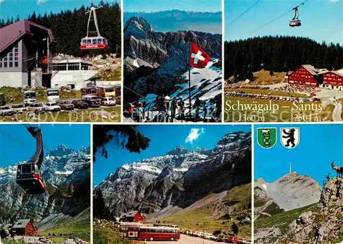 AK / Ansichtskarte Seilbahn Saentis Schwaegalp Restaurantbetriebe  Kat. Bahnen