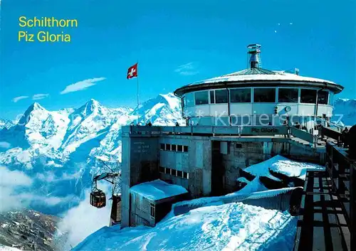 AK / Ansichtskarte Seilbahn Schilthorn Piz Gloria Eiger Moench Jungfrau  Kat. Bahnen