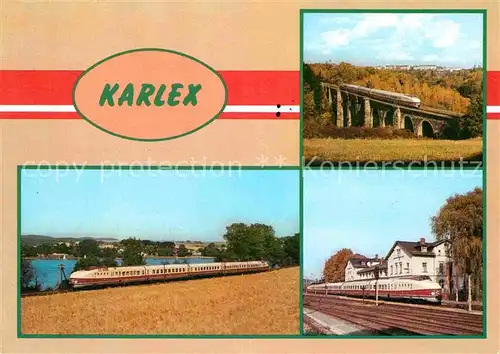 AK / Ansichtskarte Eisenbahn VT 175.0 Ex Karlex Talsperre Pirk Syratalviadukt Bahnhof Weischlitz Kat. Eisenbahn
