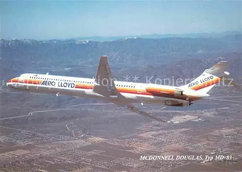 AK / Ansichtskarte Flugzeuge Zivil Aero Lloyd McDonnell Douglas Typ MD 83 Kat. Airplanes Avions