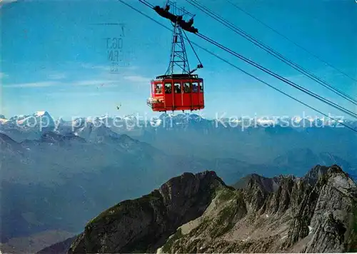 AK / Ansichtskarte Seilbahn Saentis Alpenpanorama  Kat. Bahnen