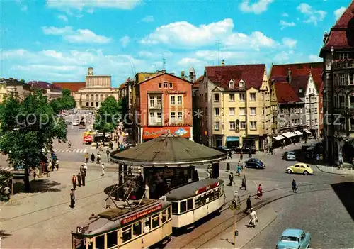 AK / Ansichtskarte Strassenbahn Augsburg Koenigsplatz Kat. Strassenbahn