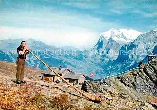 AK / Ansichtskarte Alphorn Vallee de Grindelwald Joueur de Cor des Alpes  Kat. Musik