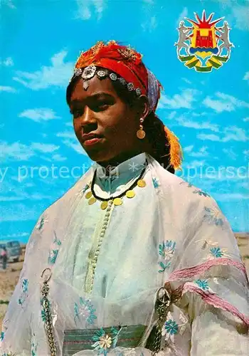 AK / Ansichtskarte Typen Arabien Danseuse du Folklore Marocain Armoiries de Ouarzazate Kat. Typen