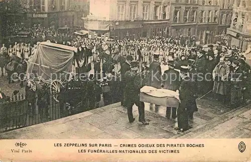 AK / Ansichtskarte Paris Crimes odieux des pirates boches les funerailles nationales des victimes Kat. Paris