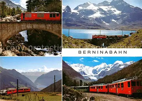 AK / Ansichtskarte Berninabahn Lago Bianco Morteratsch Berninagruppe Alp Gruem Kat. Eisenbahn