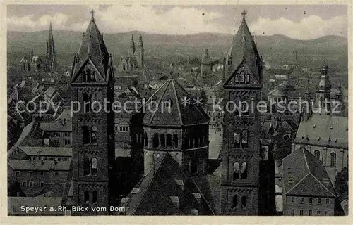 AK / Ansichtskarte Speyer Rhein Blick vom Dom Kat. Speyer