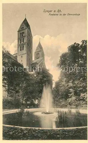 AK / Ansichtskarte Speyer Rhein Fontaine in der Domanlage Kat. Speyer