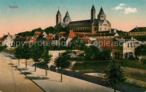 AK / Ansichtskarte Speyer Rhein Teilansicht mit Dom Kat. Speyer