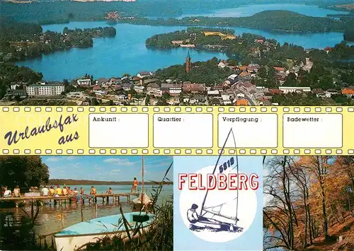 AK / Ansichtskarte Feldberg Mecklenburg Fliegeraufnahme Seenpartie Kat. Feldberger Seenlandschaft