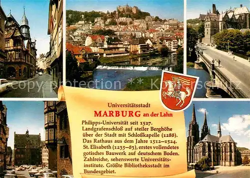 AK / Ansichtskarte Marburg Lahn Universitaetsstadt Lahnpartie Bruecke Kirche Kat. Marburg