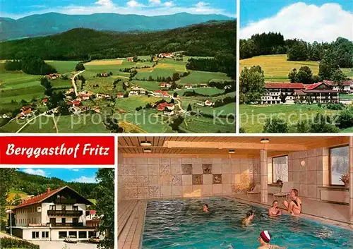 AK / Ansichtskarte Drachselsried Berggasthof Fritz Fliegeraufnahme Schwimmbad Kat. Drachselsried