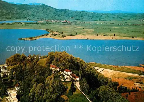 AK / Ansichtskarte Kochel See Fliegeraufnahme Schloss Aspenstein Georg von Vollmar Akademie e. V. Kat. Kochel a.See