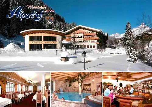 AK / Ansichtskarte Filzmoos Hotel Alpenhof Hallenbad Restaurant Bar Winterpanorama Kat. Filzmoos