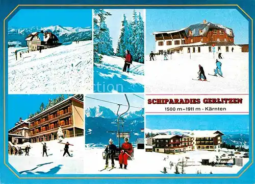 AK / Ansichtskarte Gerlitzen Schiparadies Alpen Alpengasthof Gipfelhaus Berghotel Kanzelkehre Kat. Arriach