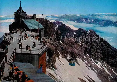 AK / Ansichtskarte Seilbahn Gipfelstation Bayerische Zugspitzbahn Zugspitz Ostgipfel Kat. Bahnen