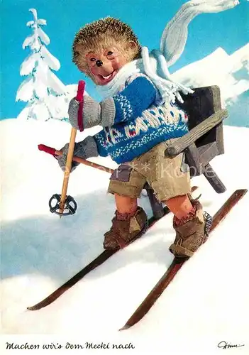 AK / Ansichtskarte Mecki Nr. 355 Skifahren Ski  Kat. Comic