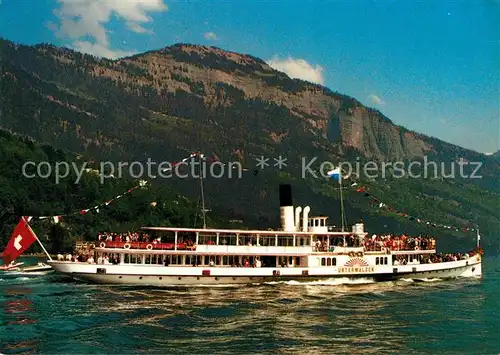 AK / Ansichtskarte Dampfer Seitenrad DS Unterwalden Vierwaldstaettersee  Kat. Schiffe