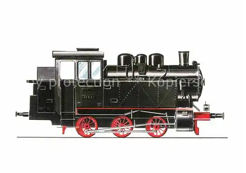 AK / Ansichtskarte Lokomotive Gueterzug Tenderlokomotive 80031 Zeichnung Swoboda  Kat. Eisenbahn