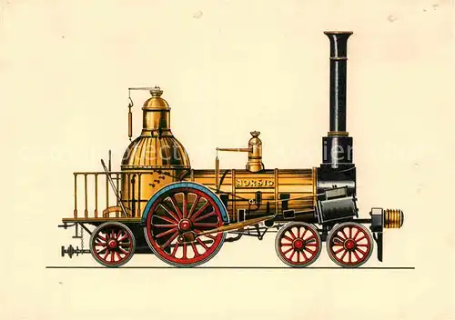 AK / Ansichtskarte Lokomotive Saxonia 1839 Zeichnung Swoboda  Kat. Eisenbahn
