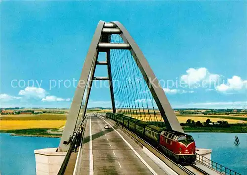 AK / Ansichtskarte Bruecken Bridges Ponts Fehmarnsund Bruecke Eisenbahn 
