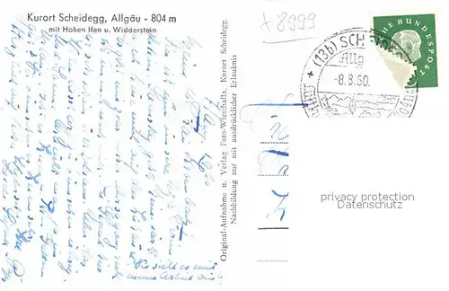 AK / Ansichtskarte Scheidegg Allgaeu mit Hoch Ifen und Widderstein Kat. Scheidegg