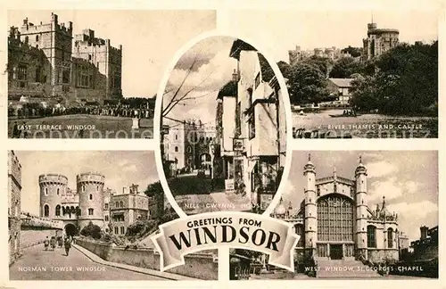AK / Ansichtskarte Windsor Berkshire East Terrace River Thames and Castle Norman Tower St Georges Chapel Nell Gwynns House Kat. Windsor and Maidenhead