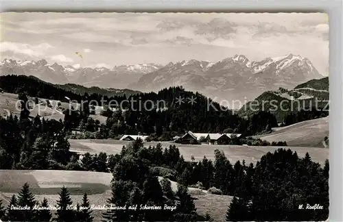 AK / Ansichtskarte Allgaeu Region Dt Alpenstrasse Blick von Hausbachwand auf Schweizer Berge Kat. Kempten (Allgaeu)