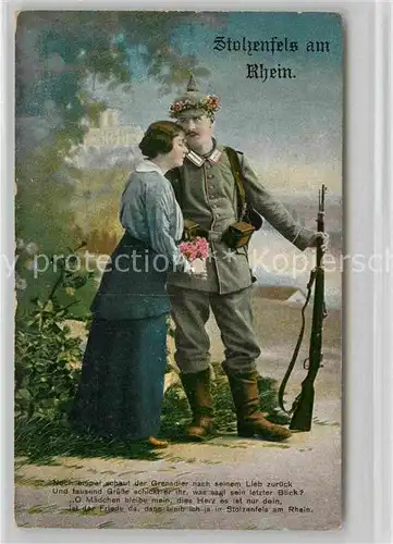 AK / Ansichtskarte Stolzenfels Grenadier mit seiner Liebsten Kat. Koblenz Rhein