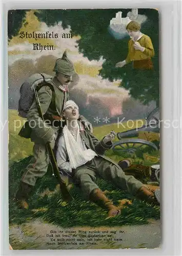 AK / Ansichtskarte Stolzenfels Grenadier mit verwundetem Kameraden Kat. Koblenz Rhein