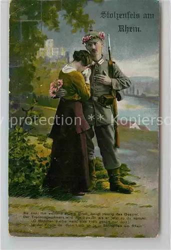 AK / Ansichtskarte Stolzenfels Grenadier mit seiner Liebsten Kat. Koblenz Rhein