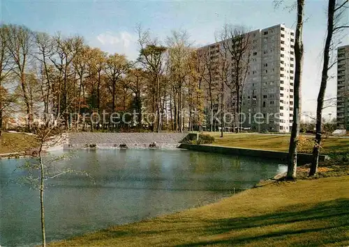 AK / Ansichtskarte Woerth Rhein Parkanlage Hochhaus Kat. Woerth am Rhein