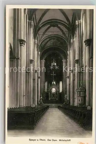 AK / Ansichtskarte Speyer Rhein Dom Inneres Mittelschiff Kat. Speyer