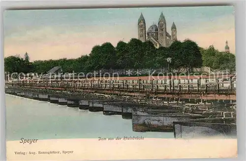 AK / Ansichtskarte Speyer Rhein Dom von der Rheinbruecke Kat. Speyer