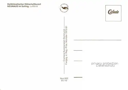 AK / Ansichtskarte Neuhaus Solling Fliegeraufnahme Kat. Holzminden