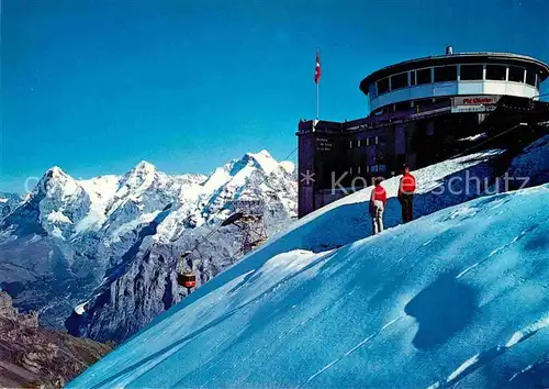 AK / Ansichtskarte Schilthorn Muerren Schilthornbahn Gipfelstation Piz Gloria Drehrestaurant Eiger Moench Jungfrau Berner Alpen Kat. Schilthorn