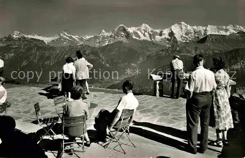 AK / Ansichtskarte Beatenberg Berghaus Niederhorn Aussichtsterrasse Alpenpanorama Berner Alpen Kat. Beatenberg