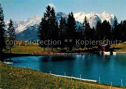 AK / Ansichtskarte Hasliberg Bidmi Wetterhorngruppe Bergsee Berner Alpen Kat. Meiringen