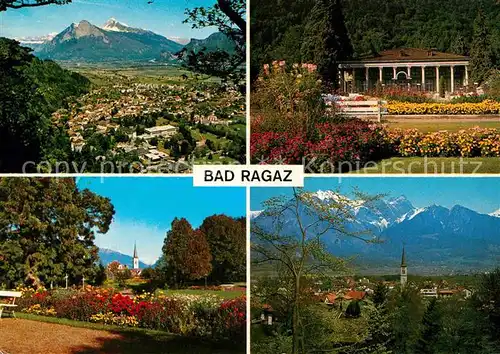 AK / Ansichtskarte Bad Ragaz Panorama mit Gonzen und Alvier Kursaal Casino Parkanlagen Falknis Kat. Bad Ragaz
