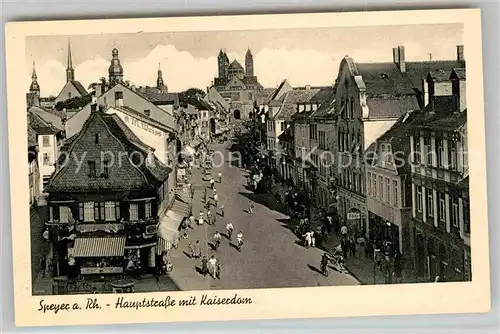 AK / Ansichtskarte Speyer Rhein Hauptstrasse mit Kaiserdom Kat. Speyer