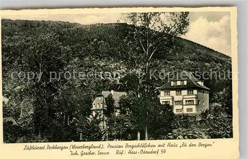 AK / Ansichtskarte Hessisch Oldendorf Pension Bergschloesschen mit Haus Zu den Bergen Kat. Hessisch Oldendorf