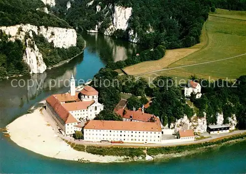 AK / Ansichtskarte Kelheim Fliegeraufnahme Kloster Weltenburg mit Donaudurchbruch Kat. Kelheim Donau