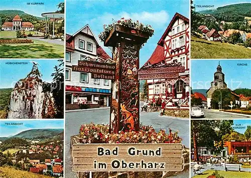 AK / Ansichtskarte Bad Grund Kurpark Kirche Kurkonzert Huebichenstein Kat. Bad Grund (Harz)