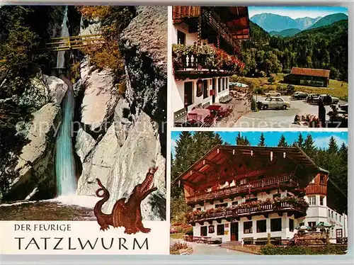 AK / Ansichtskarte Bayrischzell Tatzelwurm Wasserfall Alpengasthof zum feurigen Tatzelwurm Kat. Bayrischzell