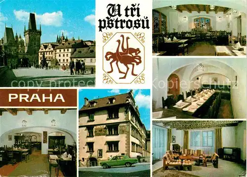 AK / Ansichtskarte Praha Prahy Prague Hotel u Tri Pstrosue Mala Strana Kat. Praha