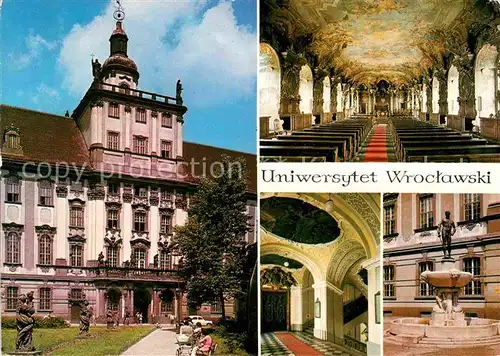 AK / Ansichtskarte Wroclaw Uniwersytet im. Boleslawa Bieruta Universitaet Aula Brunnen Kat. Wroclaw Breslau