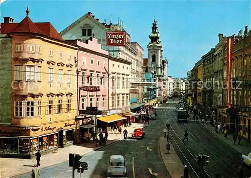 AK / Ansichtskarte Linz Donau Landstrasse vom Taubenmarkt aus gesehen Kat. Linz